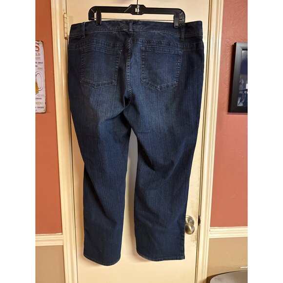 Avenue J Womens Distressed Straight Leg Blue Denim Jeans Size 22W - Picture 6 of 10